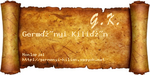 Germányi Kilián névjegykártya